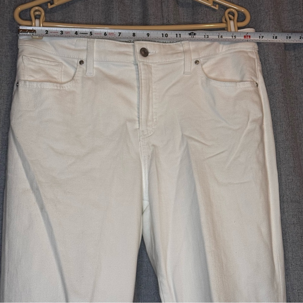 Chico's White Cropped Jeans with Beaded Fringe Hem - Picture 4 of 9